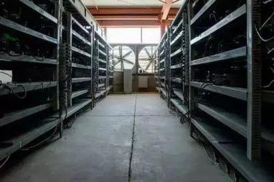 A vast cryptocurrency mining farm showcasing rows of efficient mining rigs under optimized energy use